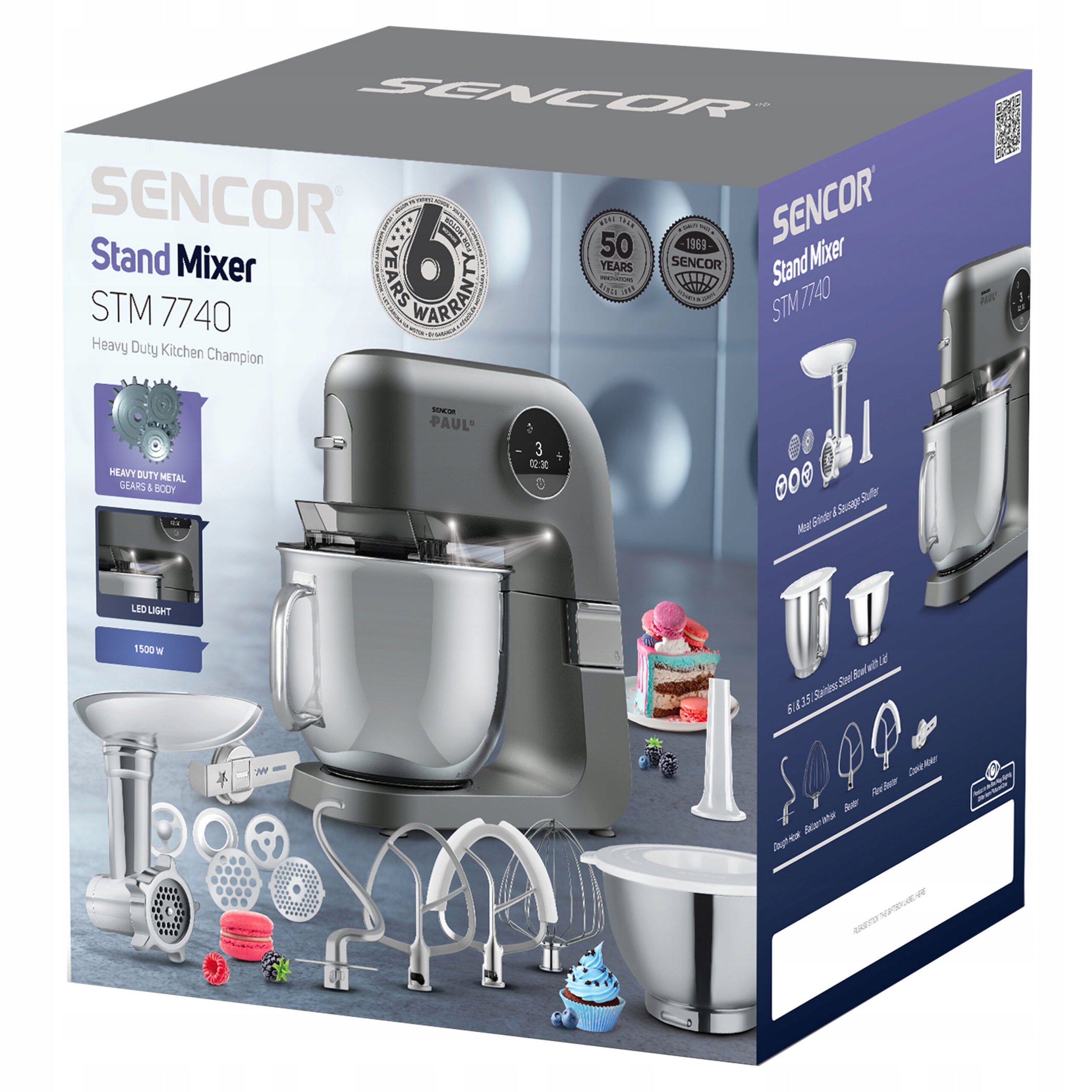 Kuchyňský robot Sencor STM 7740 1500 W stříbrný/šedý Brand Sencor