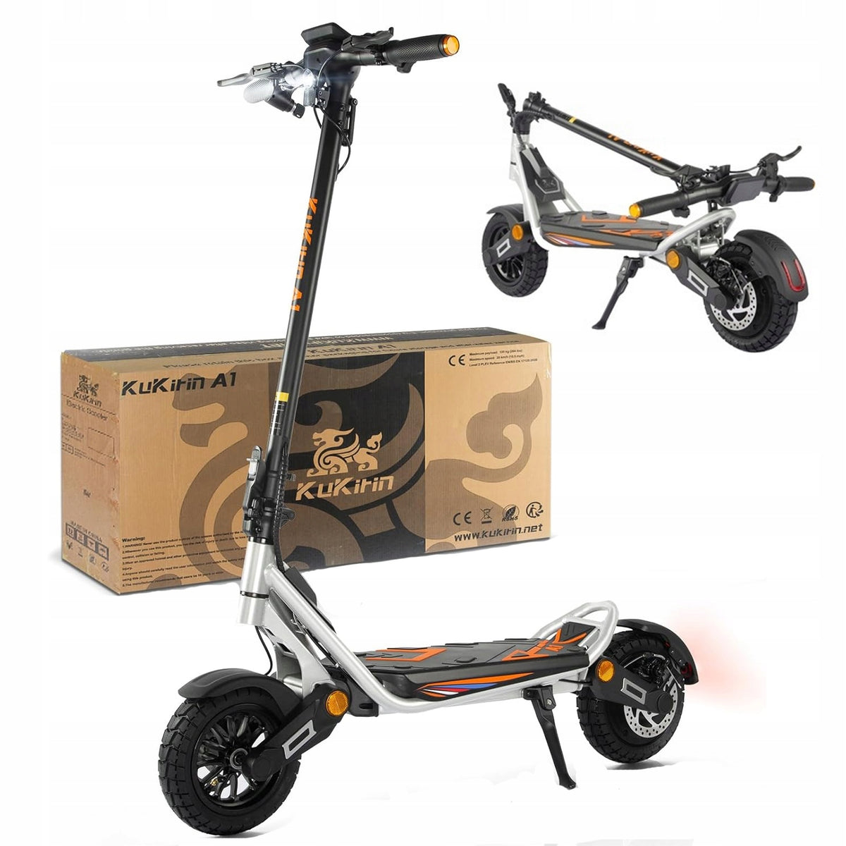 Kukirin A1 2025 10'' Electric vehicle 800W 45KM/H 48V13Ah 45KM PL