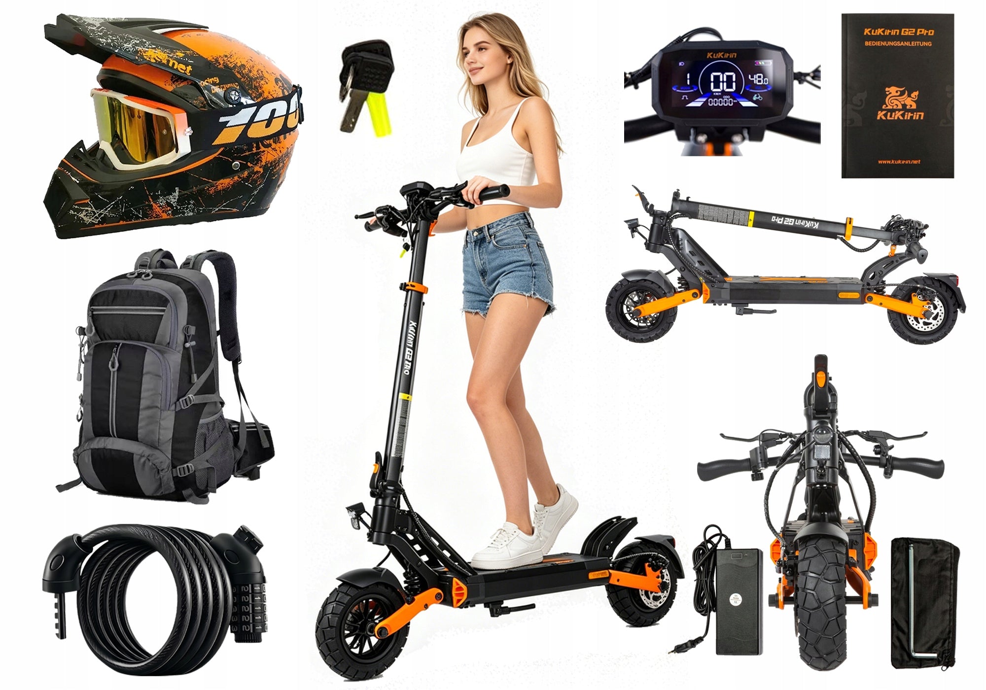 Kukirin G2 Pro (ABE) Electric Scooter 500W 20KM/H 15.6Ah 65km +Gift PL