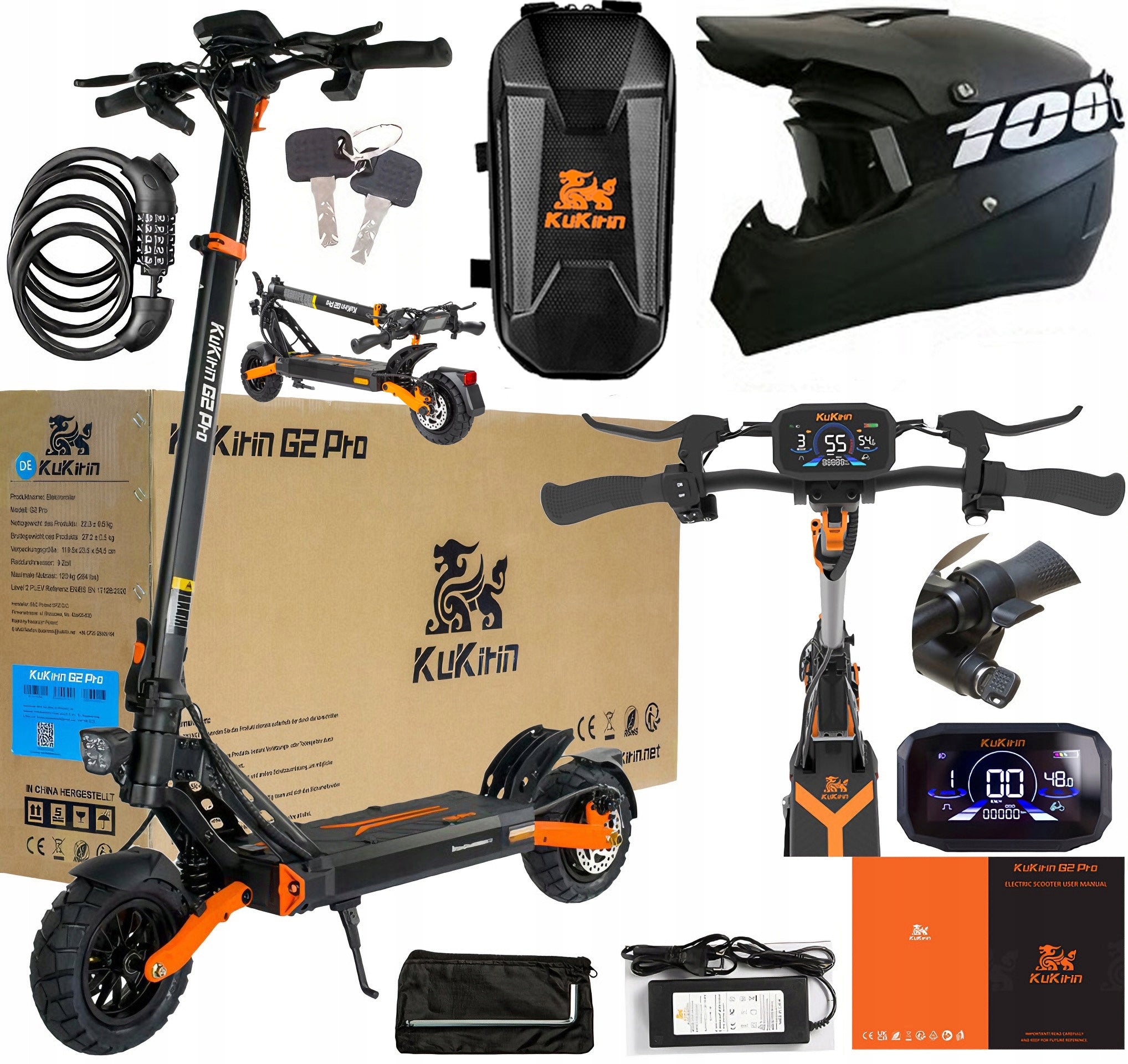 Kukirin G2 Pro (ABE) Folding Electric Scooter 500W 20KM/H 15.6Ah 65km