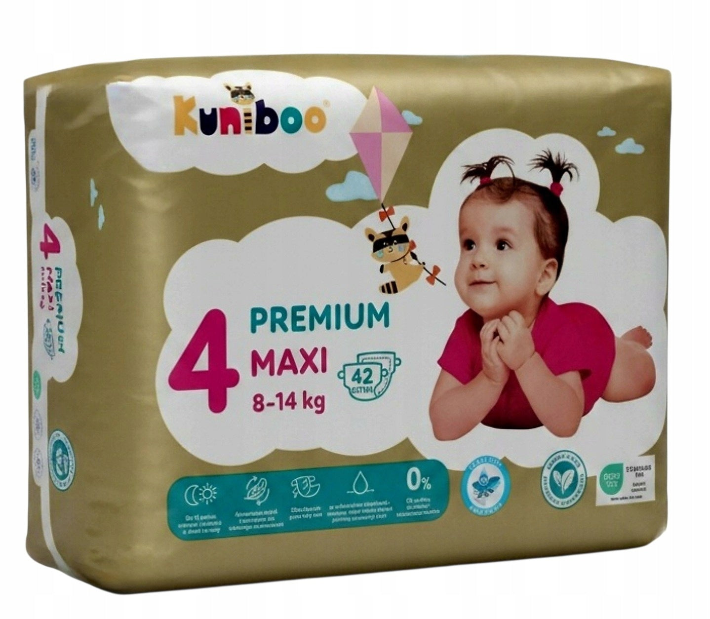 Kuniboo Premium Diapers 4 / 8-14 kg / 84 pcs. Packaging status original
