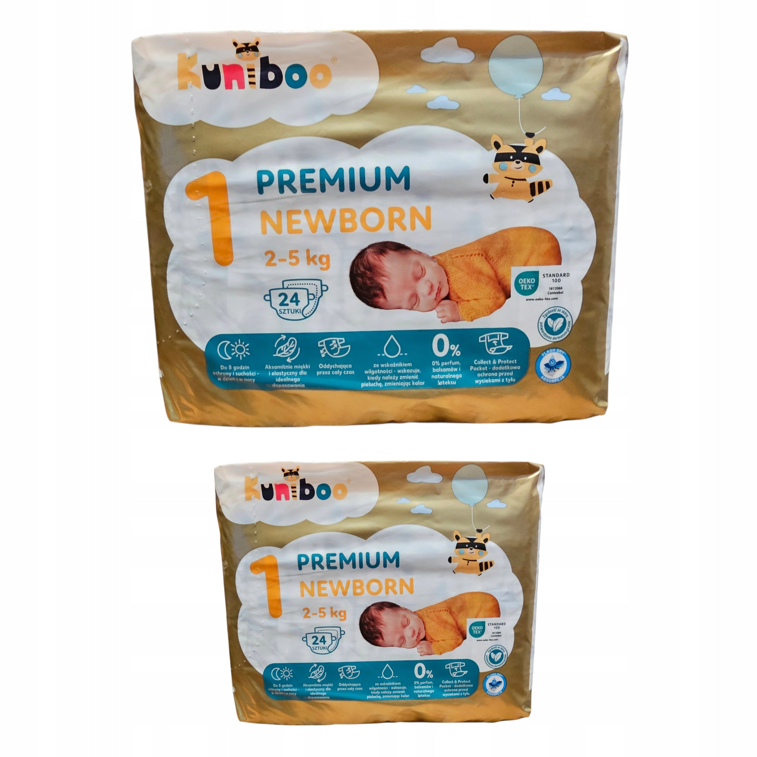 Kuniboo Premium Diapers Size 1 2-5 kg. 48 pcs.