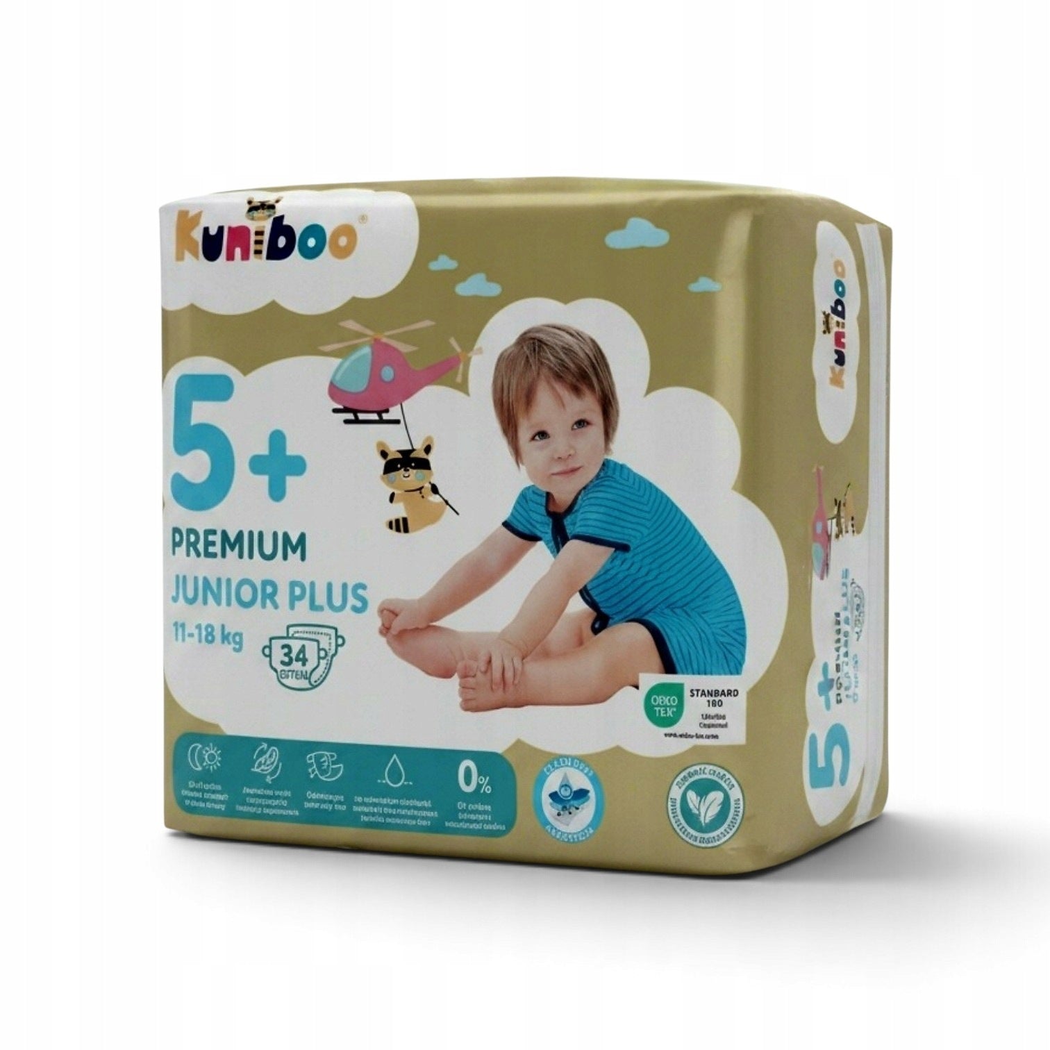 Kuniboo Premium Diapers Size 5+ 34 Pack