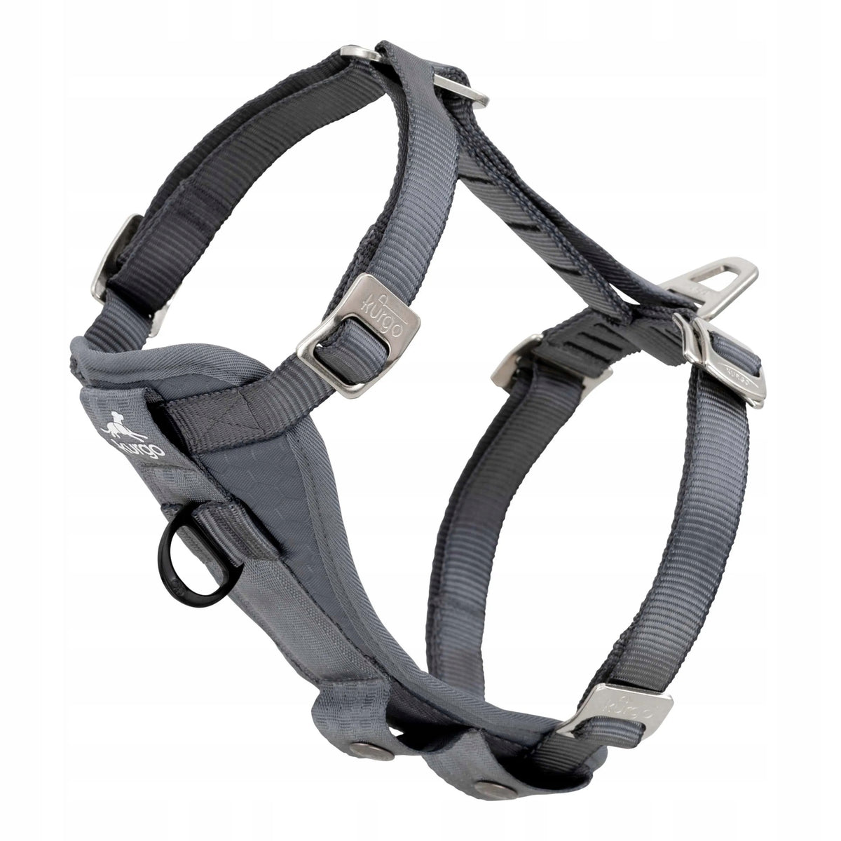 Kurgo Enhanced Strength Tru-Fit Dog Car Harness, Grey L