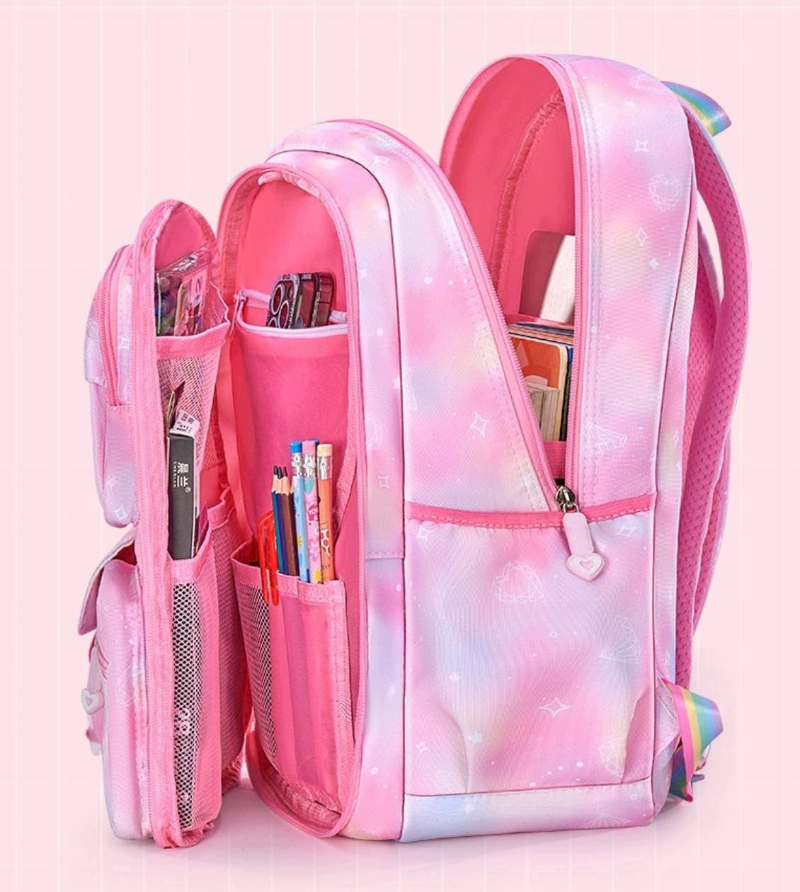 Kuromi SCHOOL BACKPACK SATCHEL PENCIL CASE RAINBOW Class 1-3 Manufacturer code bb2UOUOQ12