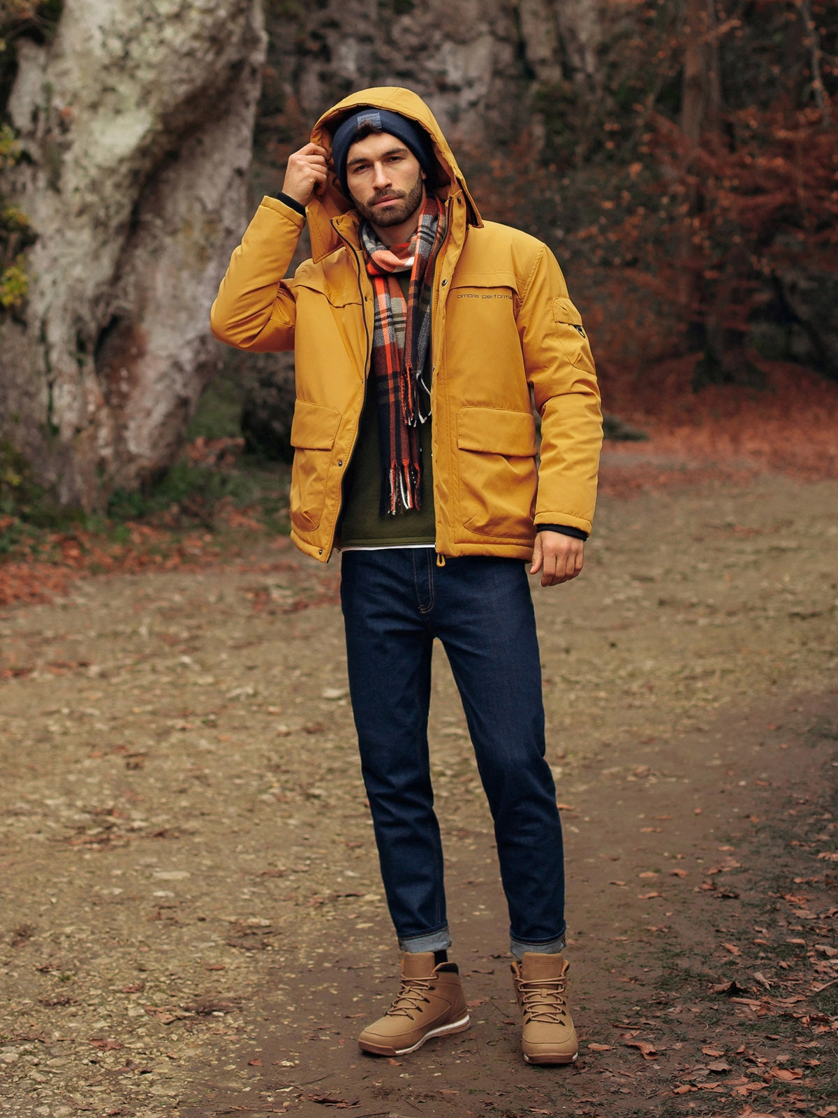 Herren-Kapuzenjacke Ombre C504 Gelb 