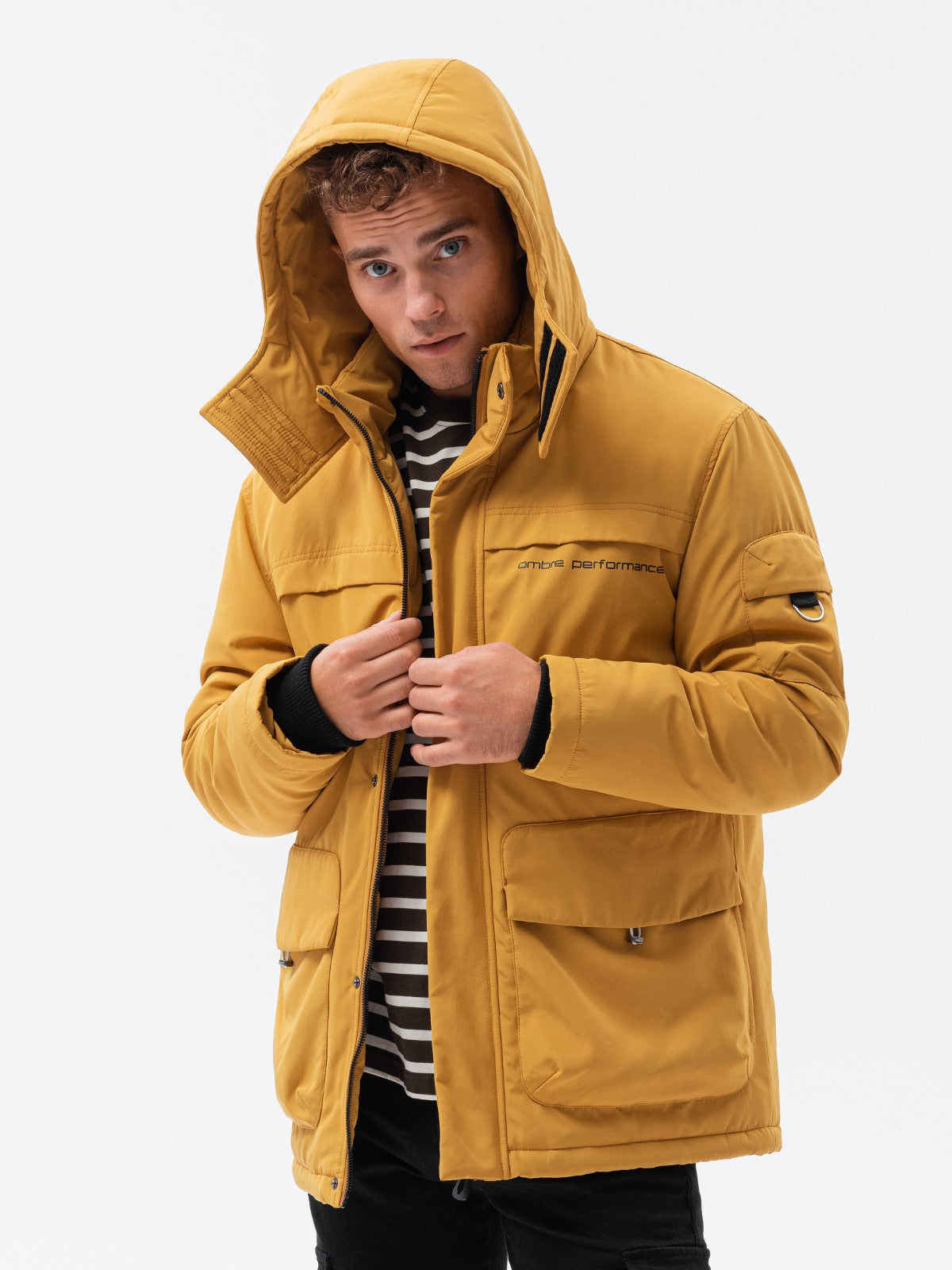 Herren-Kapuzenjacke Ombre C504 Gelb 