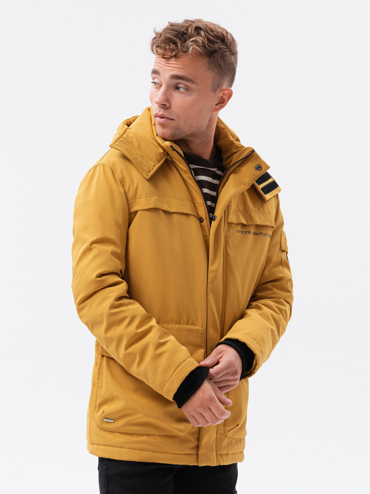 Herren-Kapuzenjacke Ombre C504 Gelb 