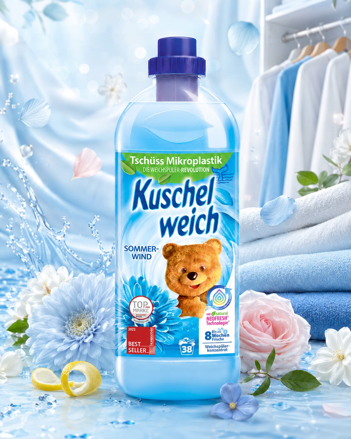 Kuschelweich softener 3x 1 L Sommerwind 38WL Set Packaging status original