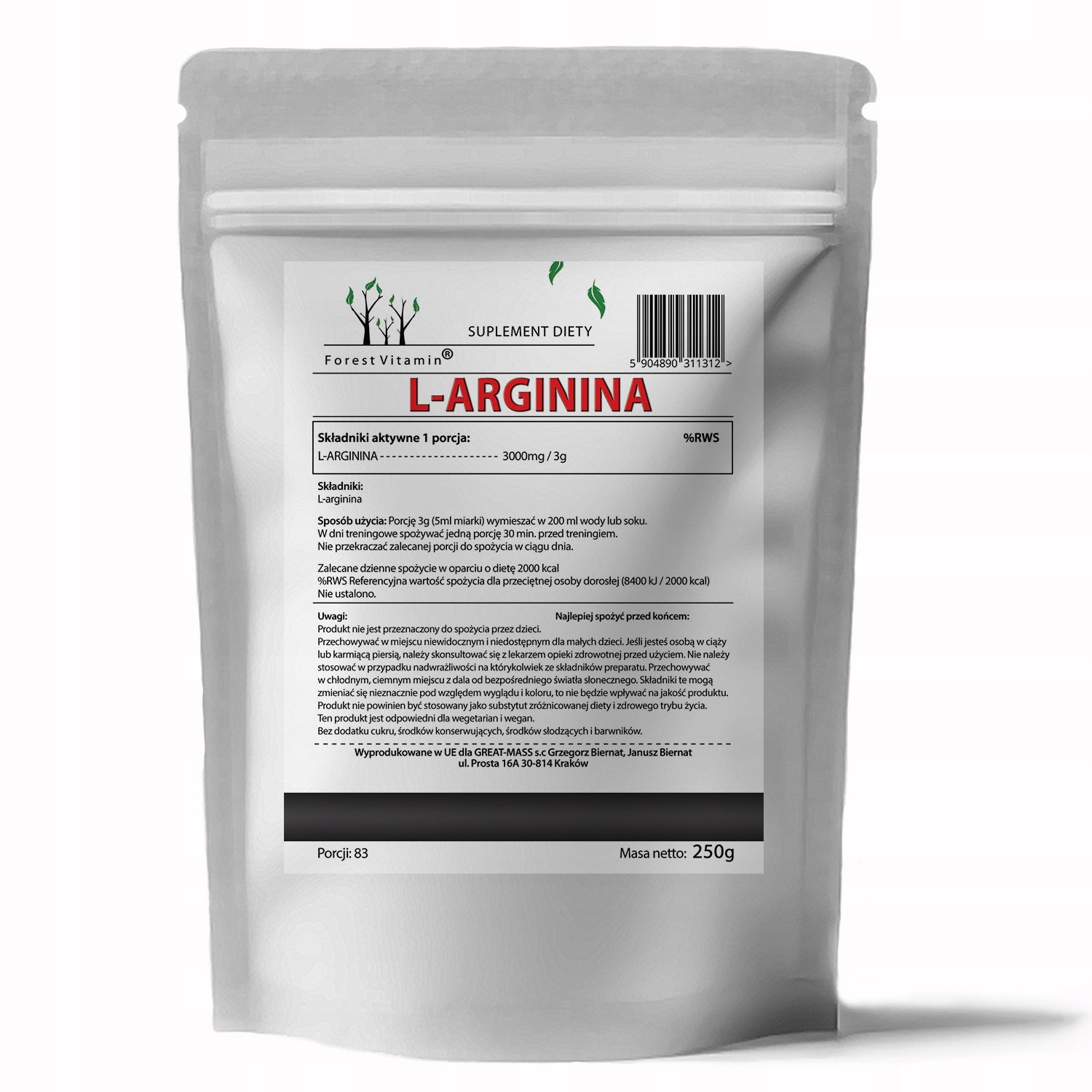 L-ARGININE AAKG AMINO ACIDS STRONG PURE NATURAL 250g NITRIC OXIDE PUMP Expiration date at least 1 year from the date of purchase