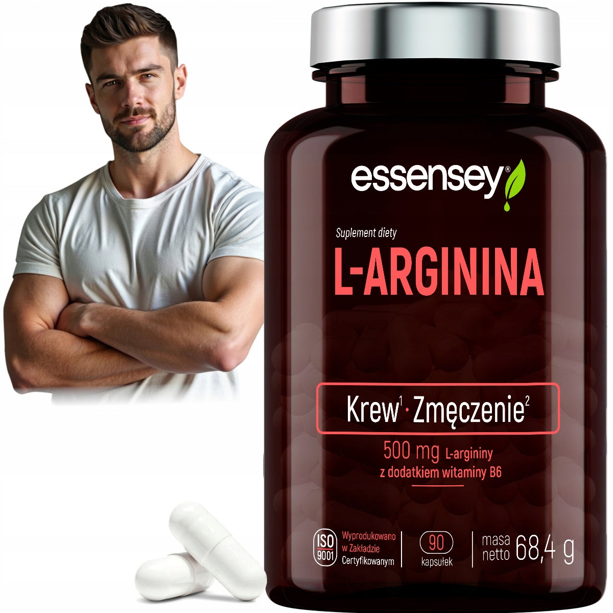 L-ARGININE HCL Strong Formula 90 Kaps Blood Supply Muscle Erection Oxygenation