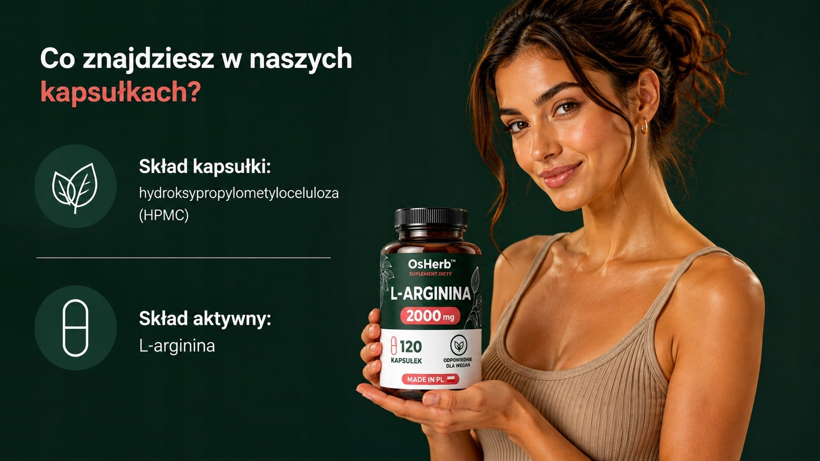 L-Arginine 2000 mg 120 capsules vegan amino acid L-Arginine | Osherb Expiration date at least 1 year from the date of purchase