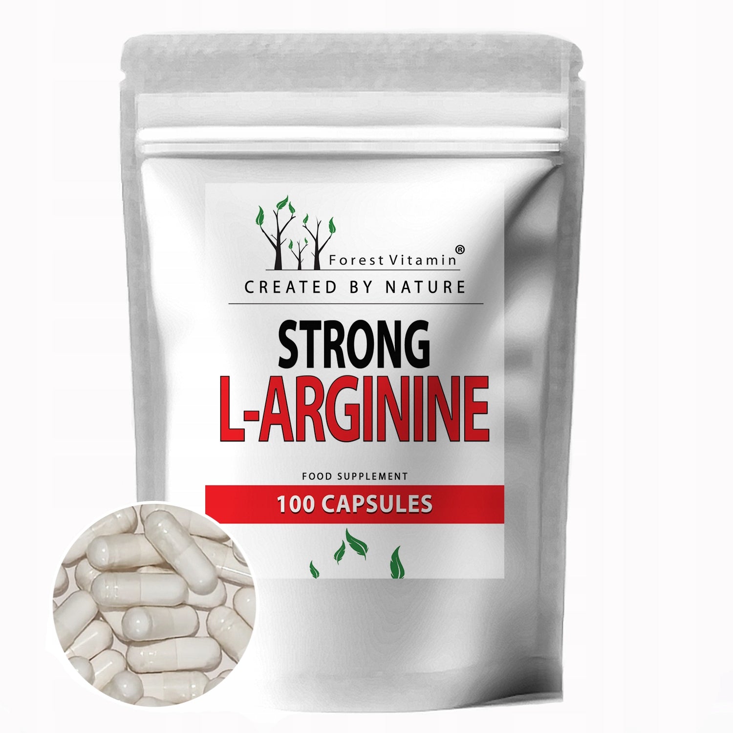 L-Arginine 500mg 100 capsules WITHOUT ADDITIVES PUMP HEART PRESSURE AAKG STRENGTH