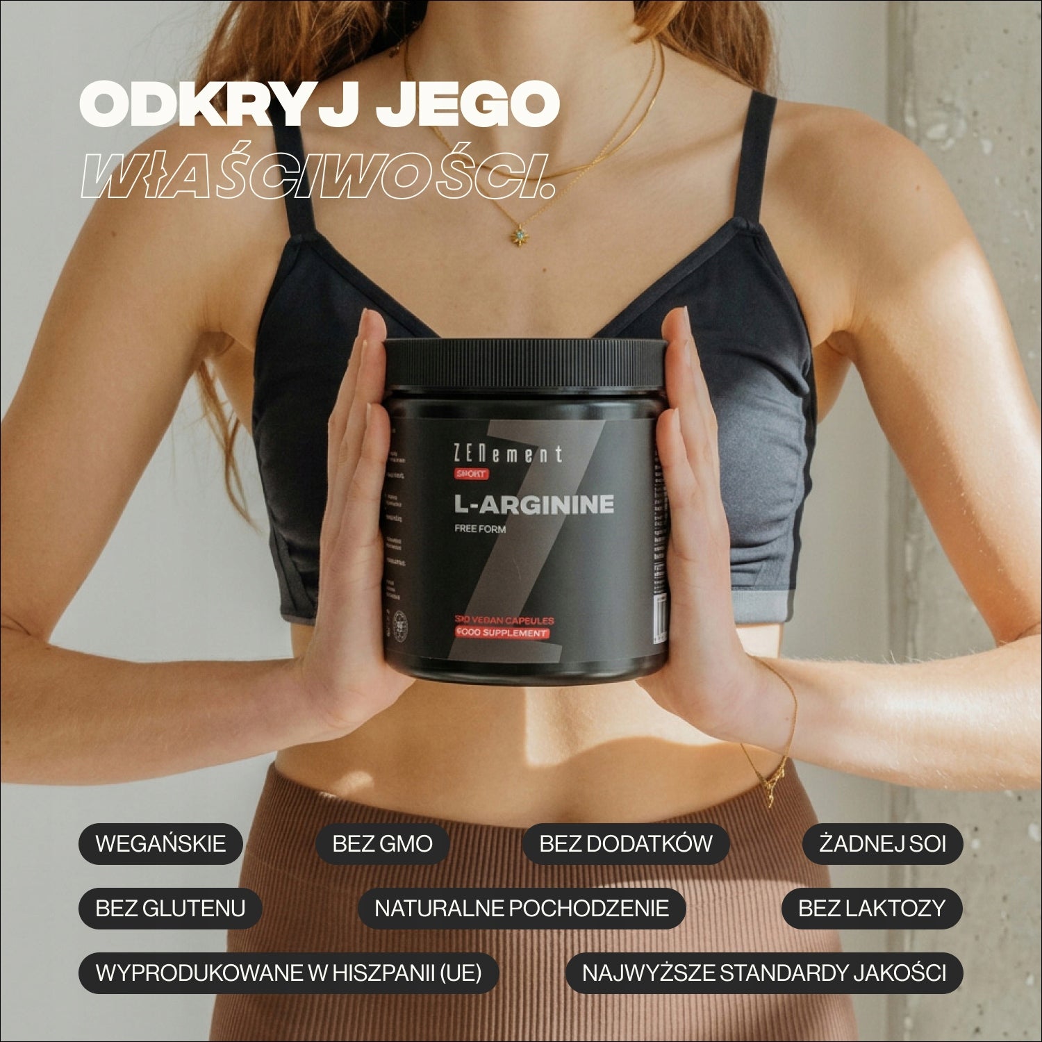 L-Arginine Free Form - 360 Vegan Capsules Packaging status original