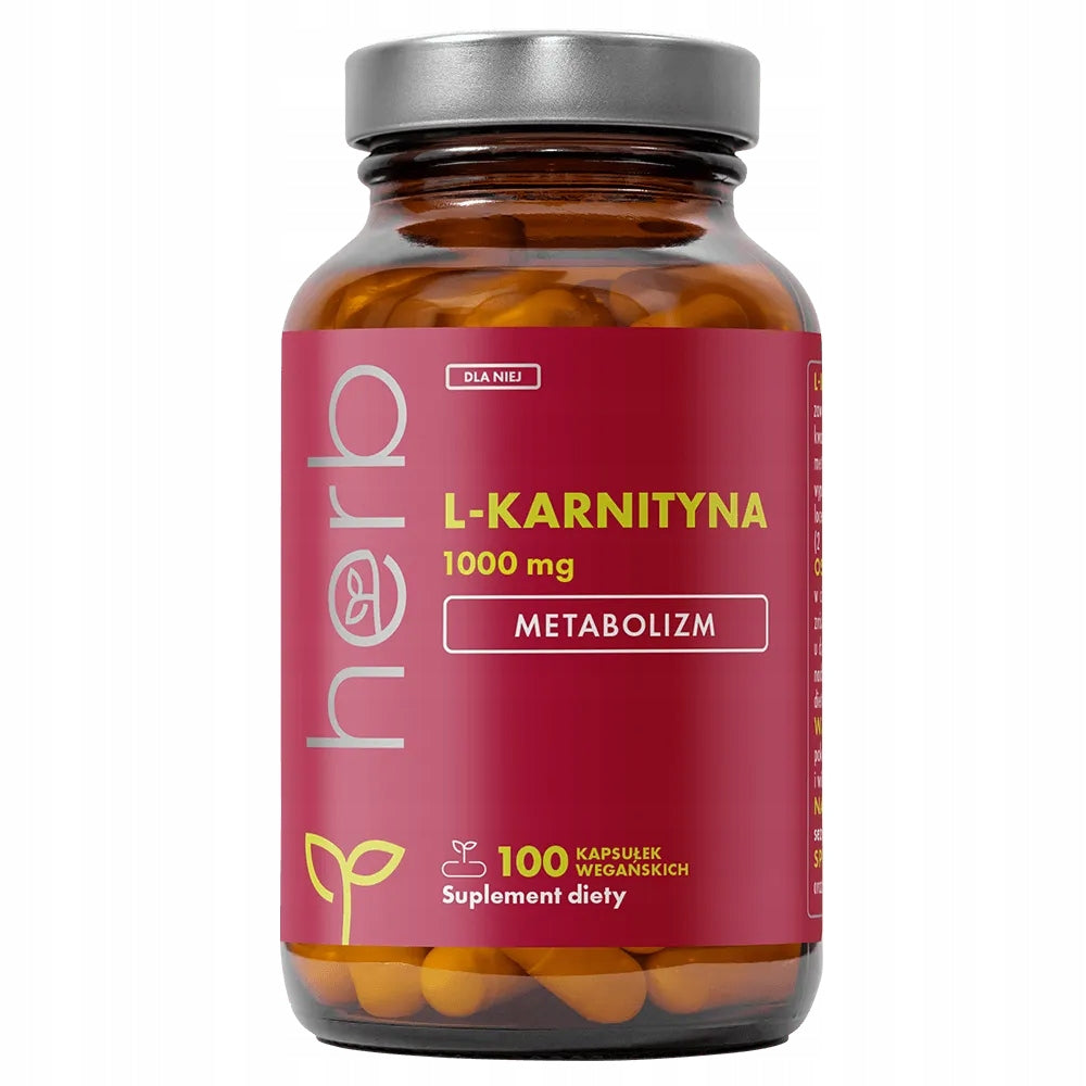 L-CARNITINE 1000mg HERB 100vcaps METABOLISM SLIMMING REDUCTION Expiration date at least 1 year from the date of purchase