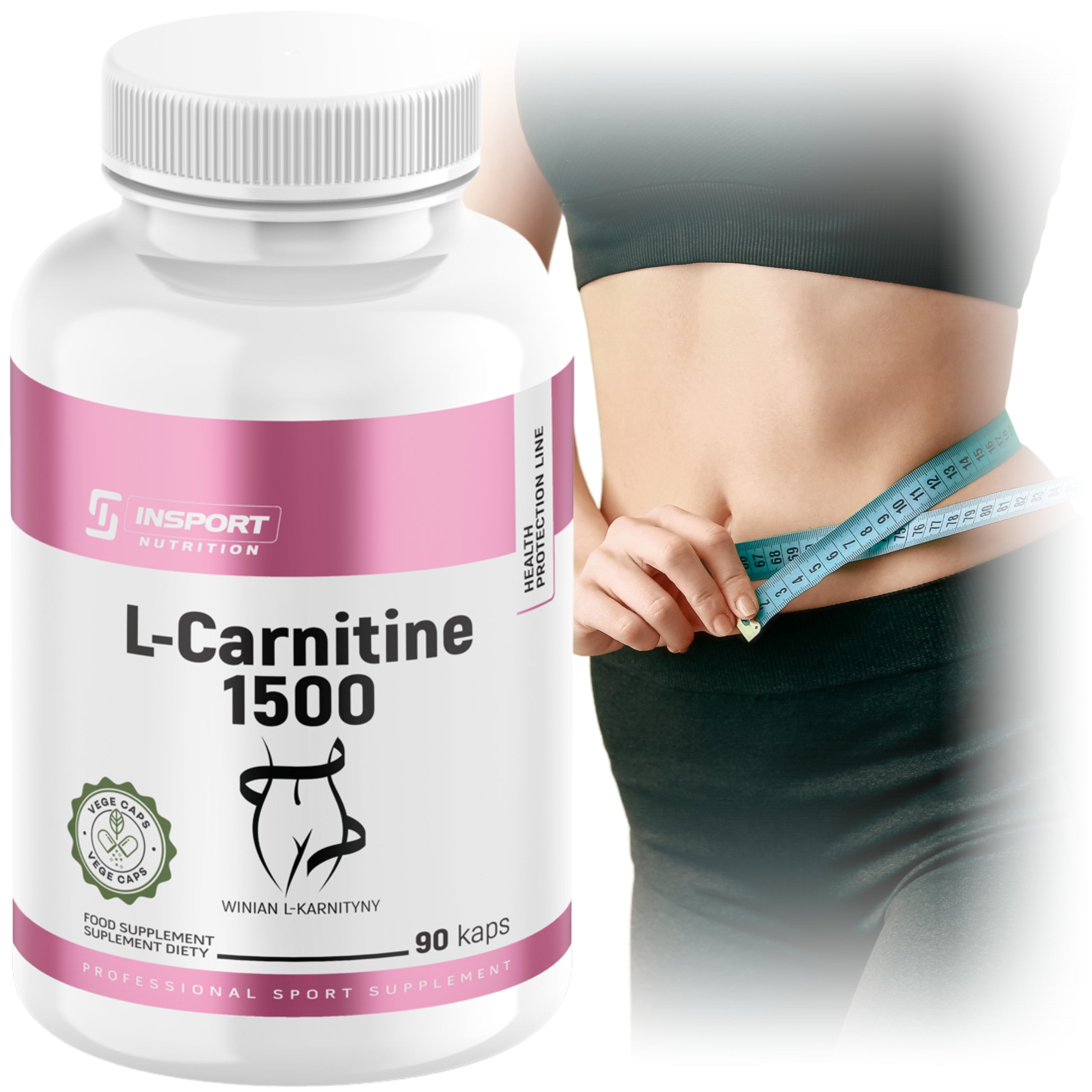 L-CARNITINE 1500mg 90 kap FAT BURNER Slimming REDUCTION | INSPORT Expiration date at least 3 months from the date of purchase