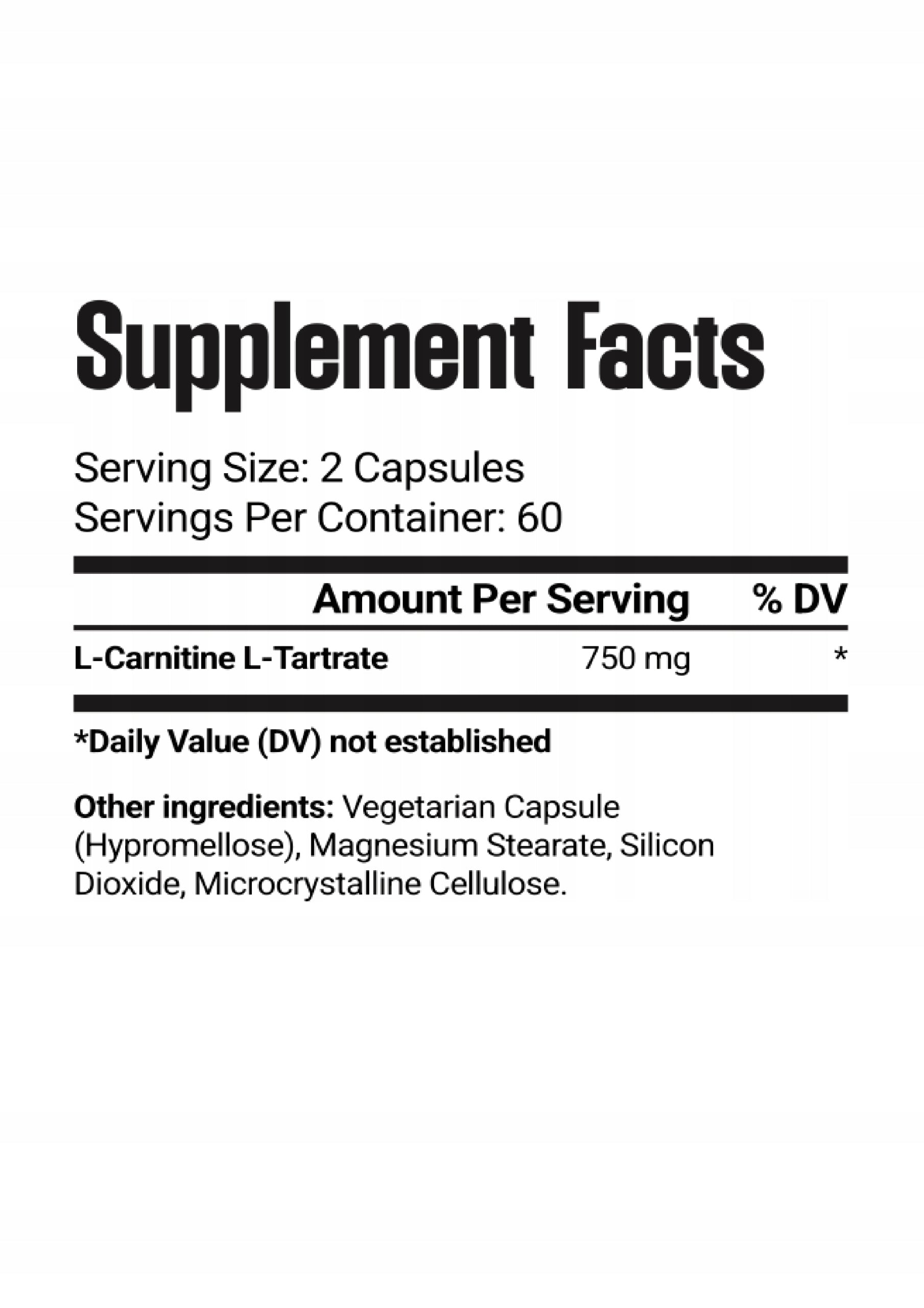 L-Karnityna Bel Tono 750mg Energy, Fat Burning, and Endurance, 60 Capsules Expiration date at least 1 year from the date of purchase