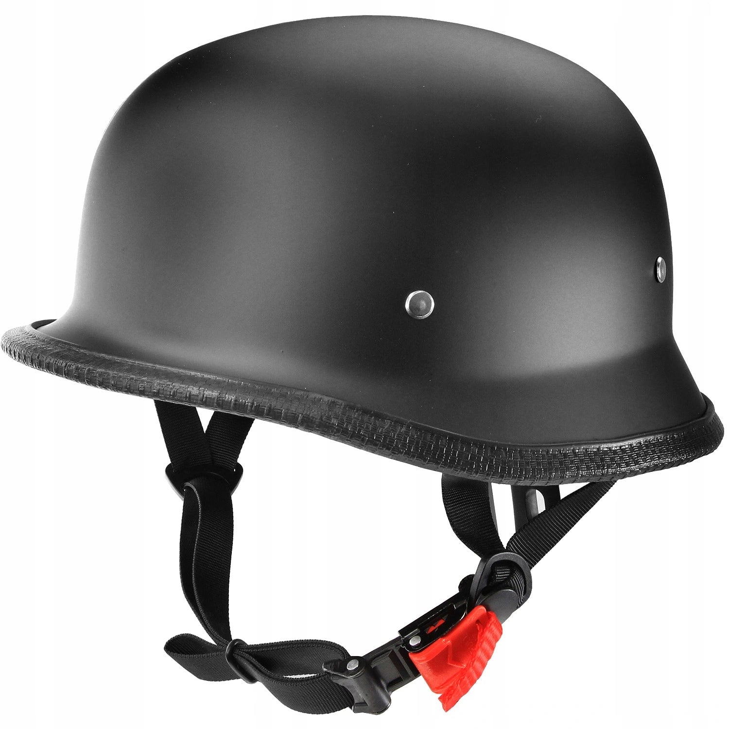 L Motorcycle Helmet Chopper Black Helmet German Veteran Peanut DELUX