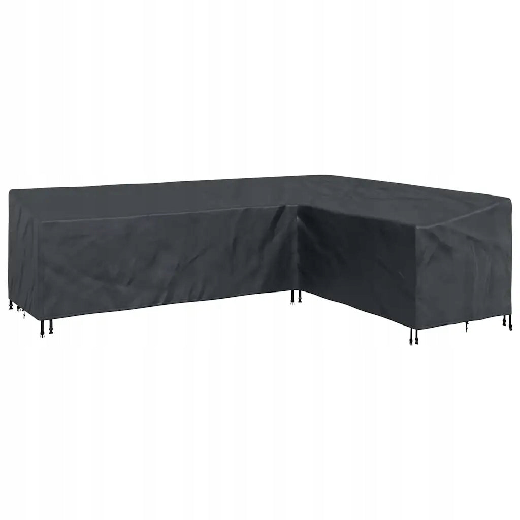 L-Shaped Protective Cover for Outdoor Furniture, Black, Waterproof, U