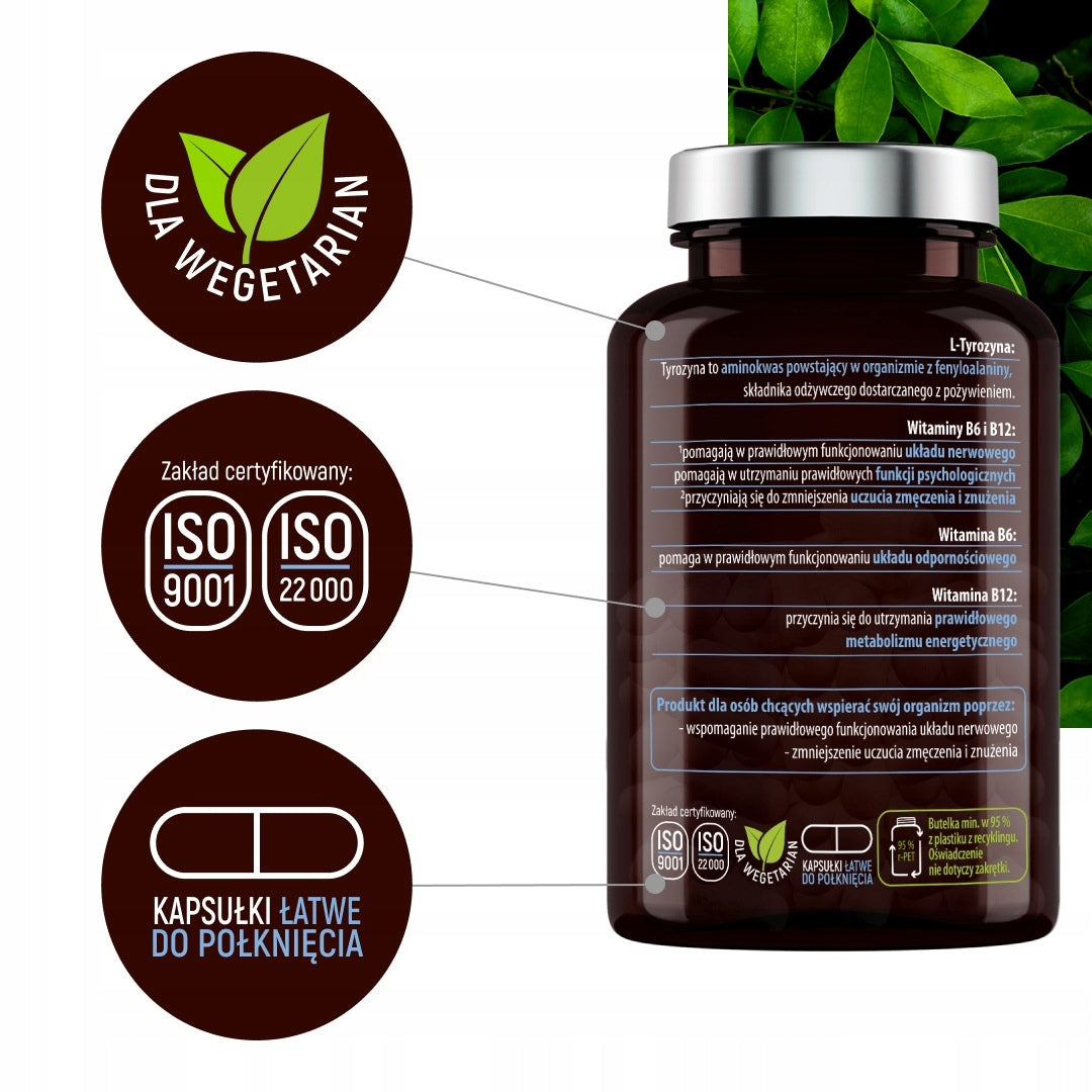 L-TYROSINE 600 mg + Neuro Formula Nervous System Fatigue Brain Tyrosine Packaging status original