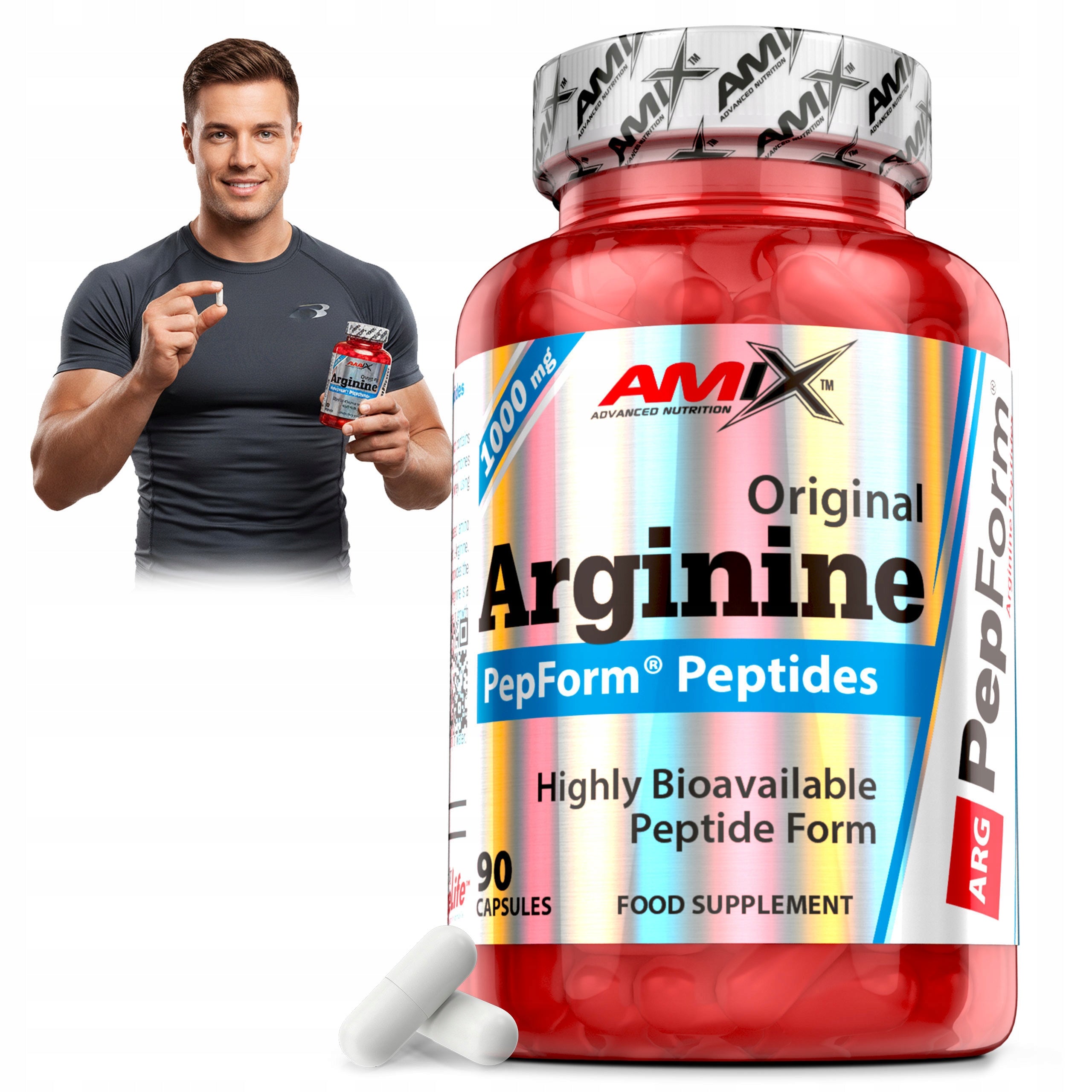 L arginine 1000 mg 90 capsules peptides muscle pump nitric oxide