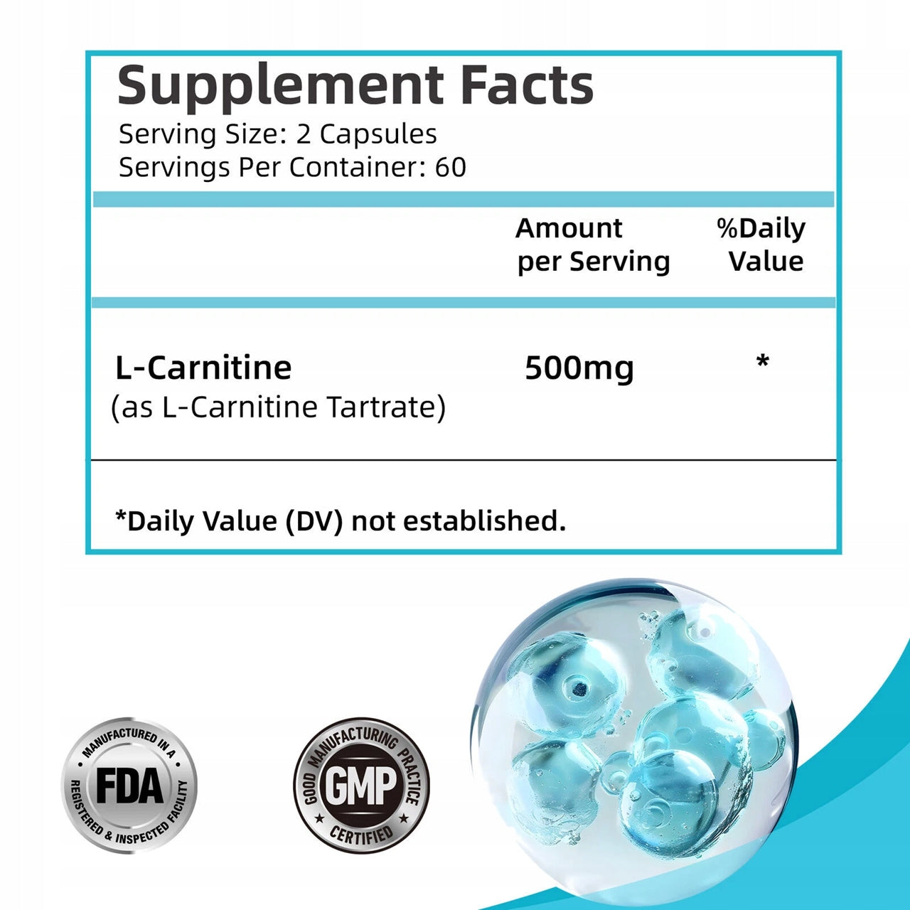 L-carnitine - cellular energy production, sports endurance, health... Manufacturer code Buporai