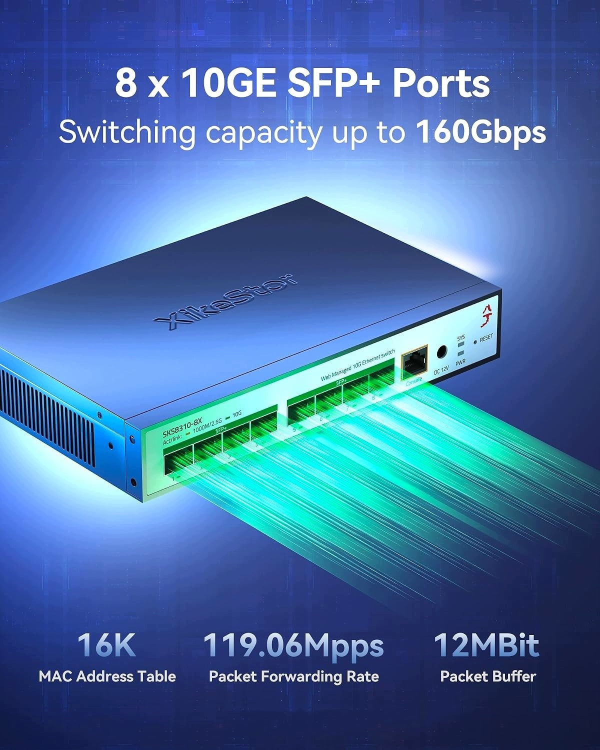 L3 10G 8 PORT SWITCH MANAGED SFP PLUS VLAN AGGREGATION QOS DH