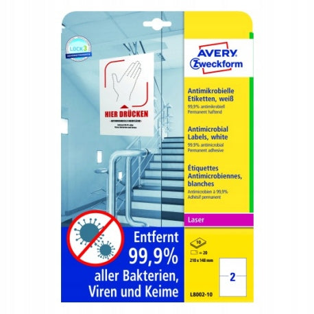 L8002-10 Antibaker labels 210x148 white