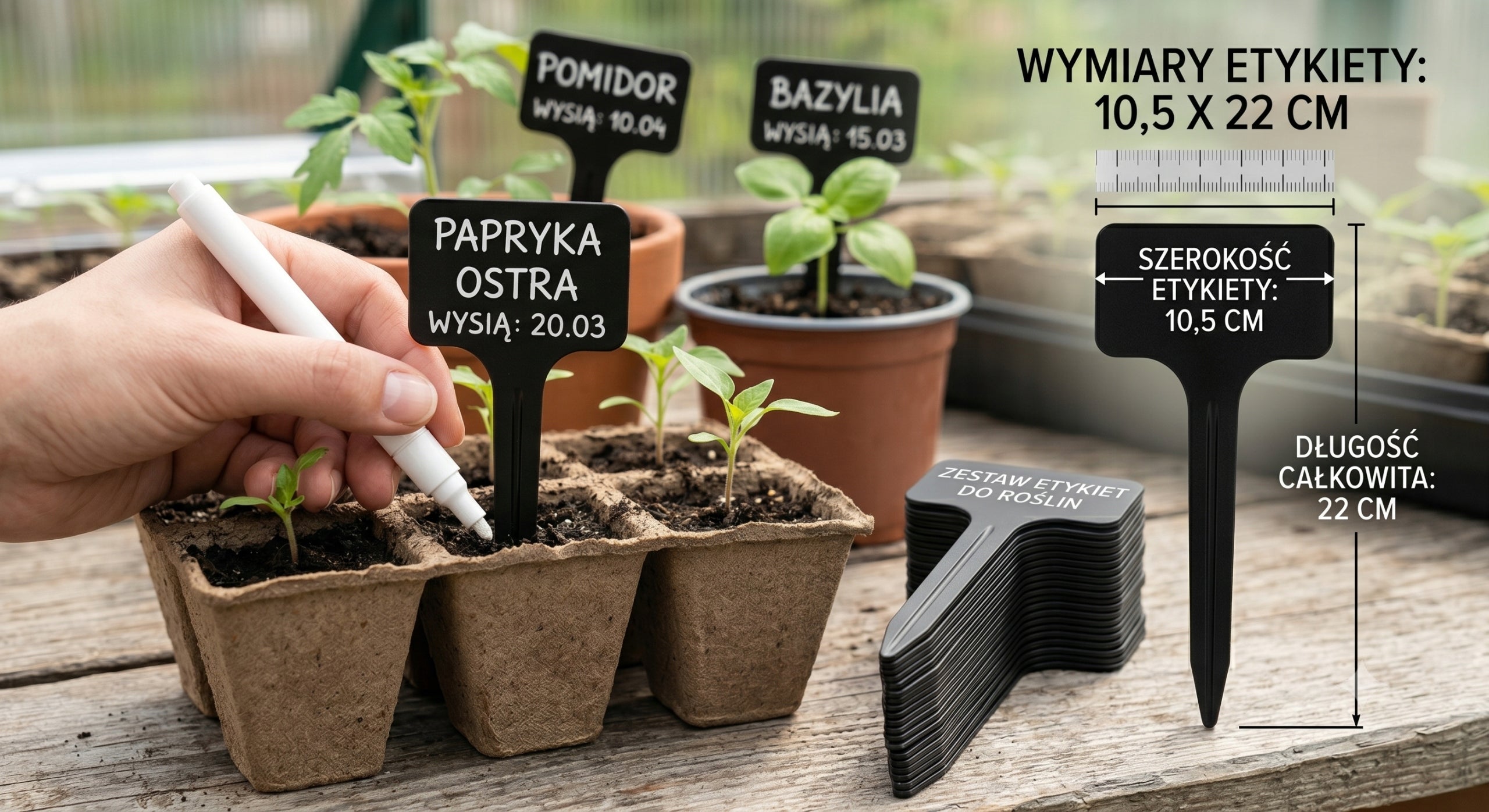 LABEL PLATES FOR VEGETABLE PLANTS CROP MARKING BLACK 50 pcs. Manufacturer code 1891561032