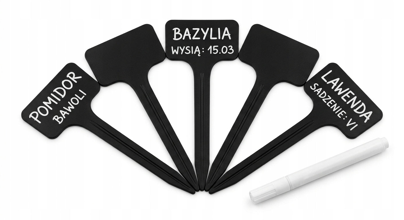 LABEL PLATES FOR VEGETABLE PLANTS CROP MARKING BLACK 50 pcs.
