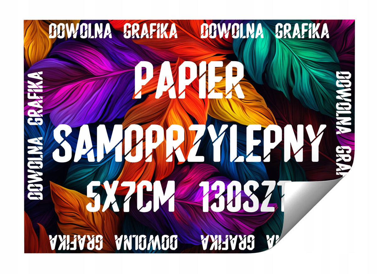 LABEL STICKERS WITH LOGO RECTANGULAR SELF-ADHESIVE PAPER 5X7CM 130PCS