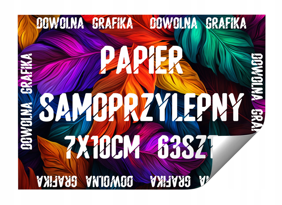 LABEL STICKERS WITH LOGO RECTANGULAR SELF-ADHESIVE PAPER 7X10CM 63PCS