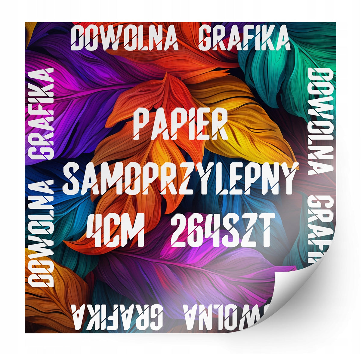 LABEL STICKERS WITH LOGO SQUARE ADVERTISING SELF-ADHESIVE PAPER 4CM 264PCS