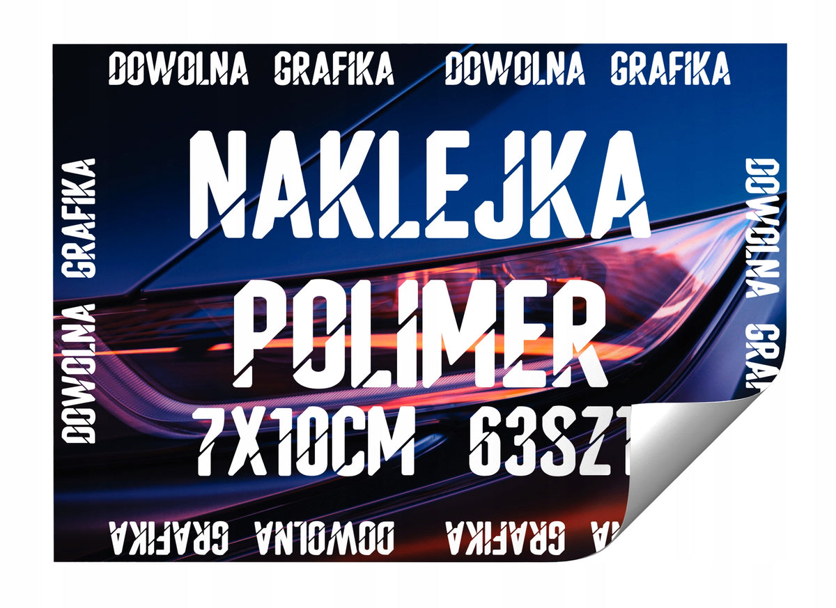 LABEL STICKERS WITH YOUR LOGO POLYMER ADVERTISING RECTANGLE 7X10CM 63PCS