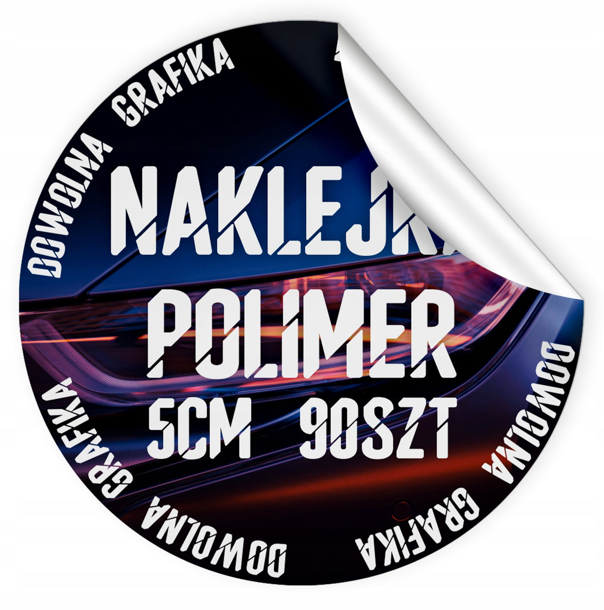 LABEL STICKERS WITH YOUR LOGO ROUND ADVERTISING POLYMER 5CM 90PCS