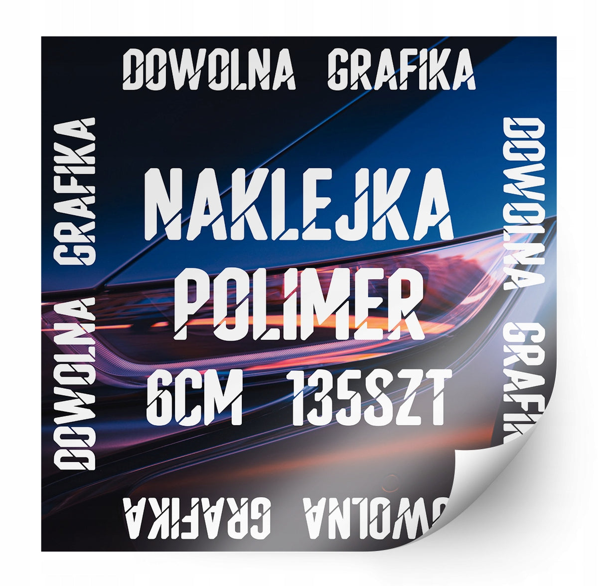 LABEL STICKERS WITH YOUR LOGO SQUARE ADVERTISING POLYMER 6CM 135PCS