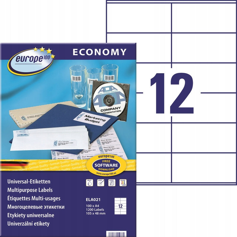 LABELS A4 BY AVERY ECONOMY 105 X 48 MM