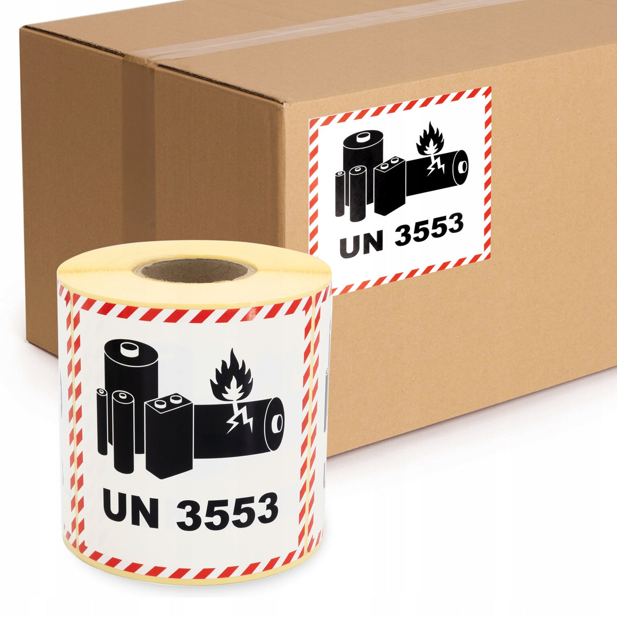 LABELS ADR SELF-ADHESIVE BATTERIES UN3553 STICKERS 10X10CM 500PCS