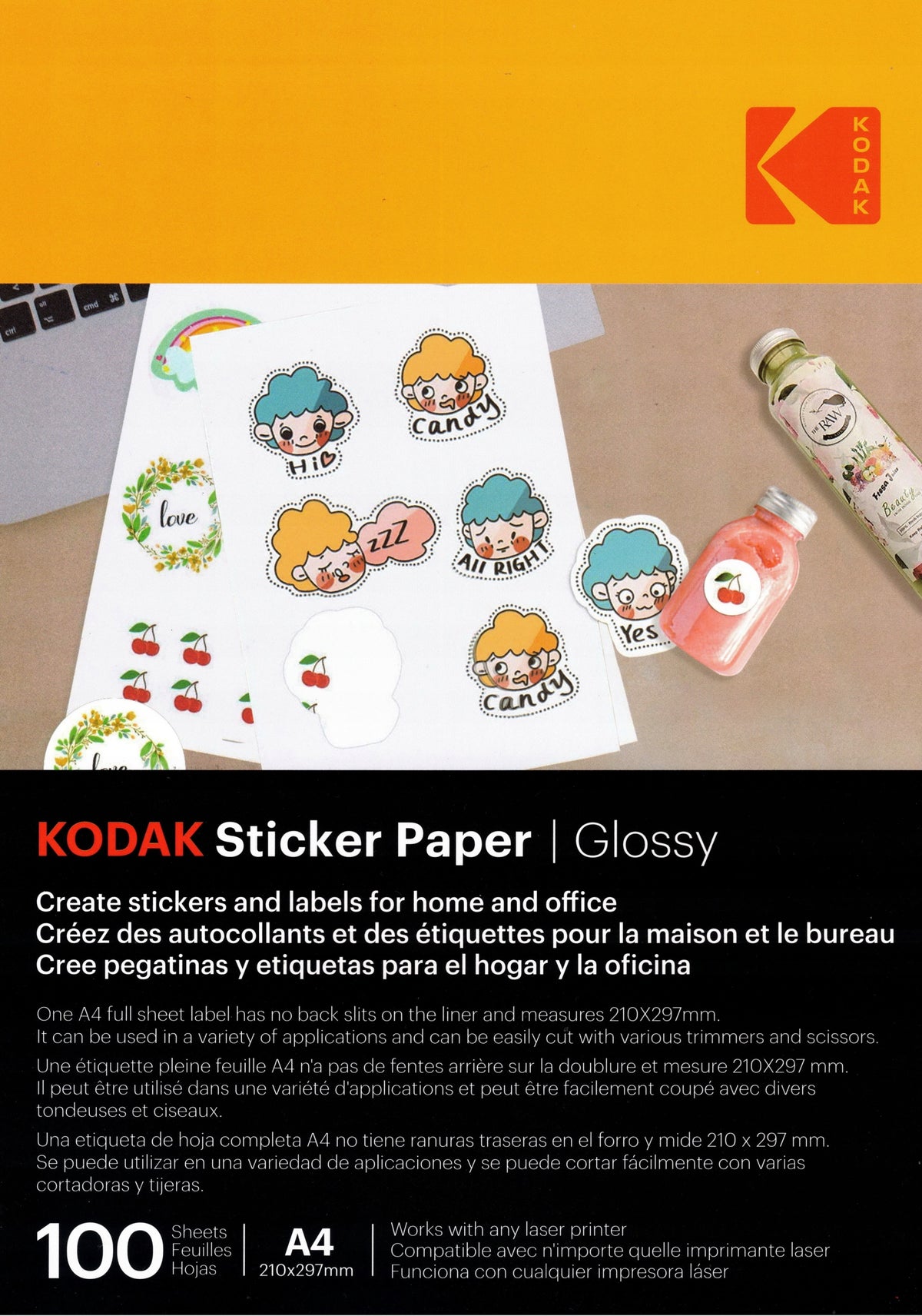 LABELS KODAK SELF-ADHESIVE A4 100 pcs TOP QUALITY Manufacturer code CAT 3510-522