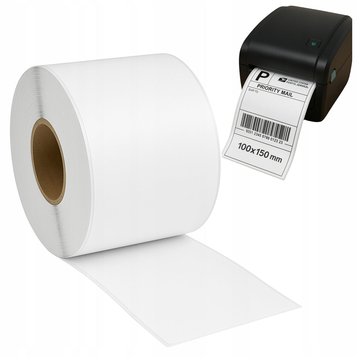 LABELS SELF ADHESIVE STICKERS WHITE THERMAL 100x150 mm 500 pcs SHEETS