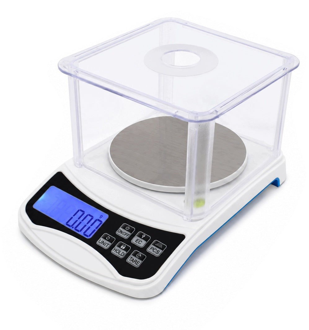 LABORATORY SCALE COUNTING PRECISE JEWELERY 1KG 1000g /0,01g WITH COVER Packaging status original