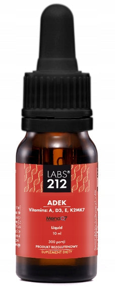 LABS212 ADEK Liquid VITAMINS A D3 E K2 in drops MCT VISION BONE RESISTANCE