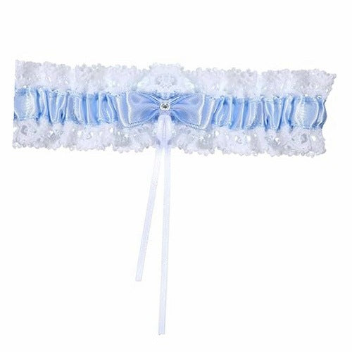 LACE GARTERS BLUE BRIDE ELASTIC BOW for home