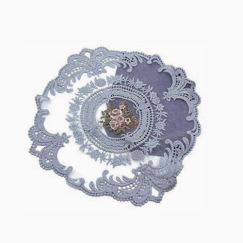LACE SQUARE FLORAL DECORATIVE TABLECLOTHS FOR GIFT 2 PACK