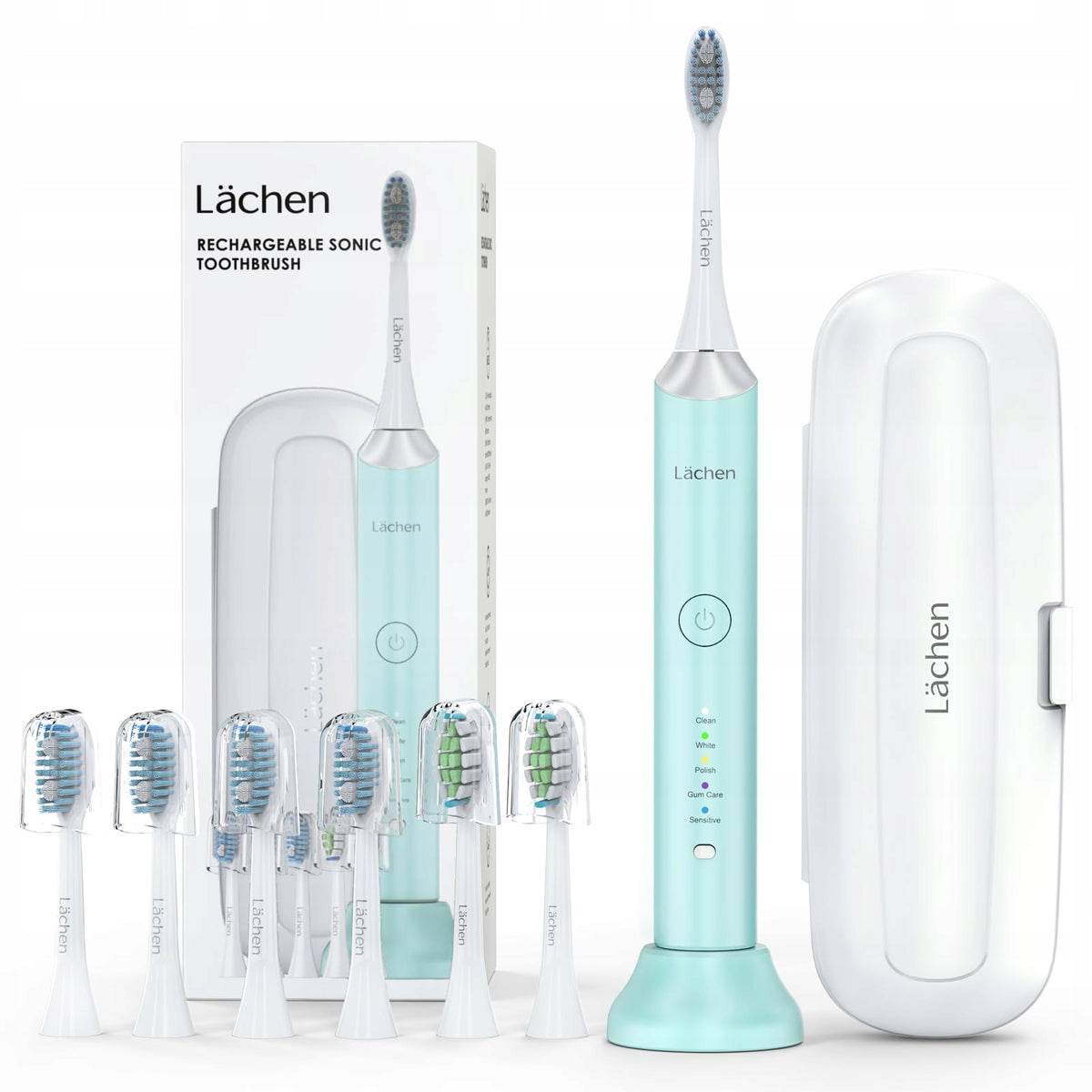 LÄCHEN Electric Sonic Toothbrush 5 Modes 6 Tips IPX7