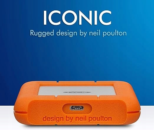 LACIE RUGGED EXTERNAL HARD DRIVE 2TB USB-C ORANGE Model X23