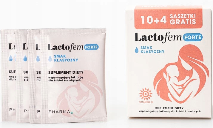 LACTOFEM Forte supports lactation classic taste 14 sachets Expiration date not specified
