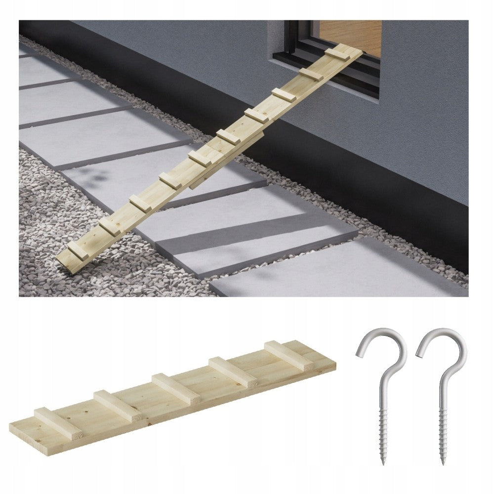 LADDER WOODEN CAT STAIRCASE 1M + HOOKS