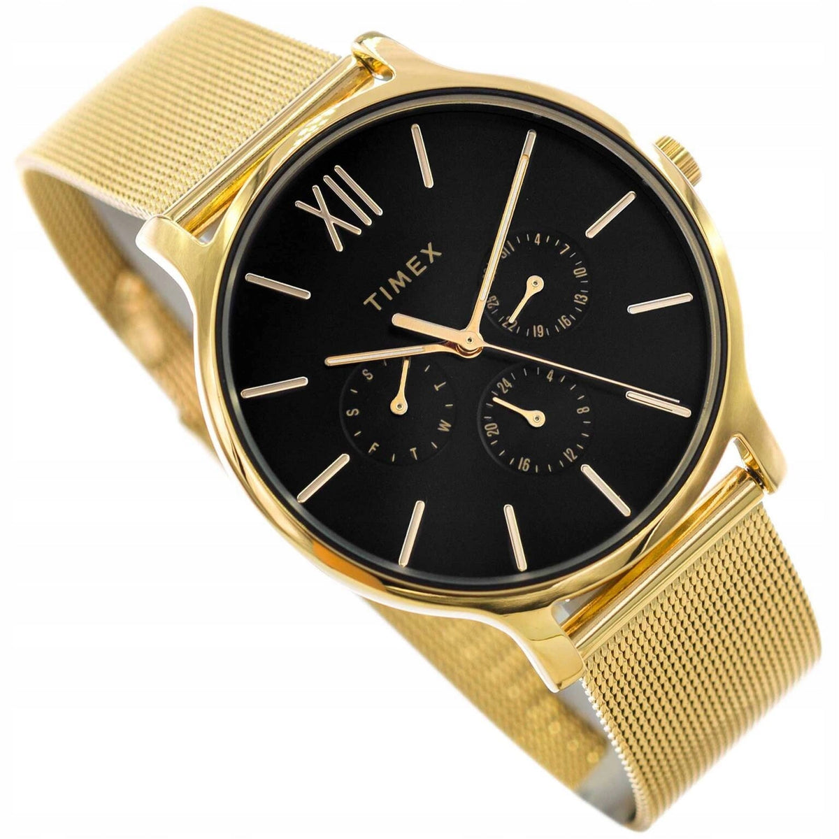 LADIES WATCH TIMEX TW2W20000 TRANSCEND GOLD ON BRACELET DATE