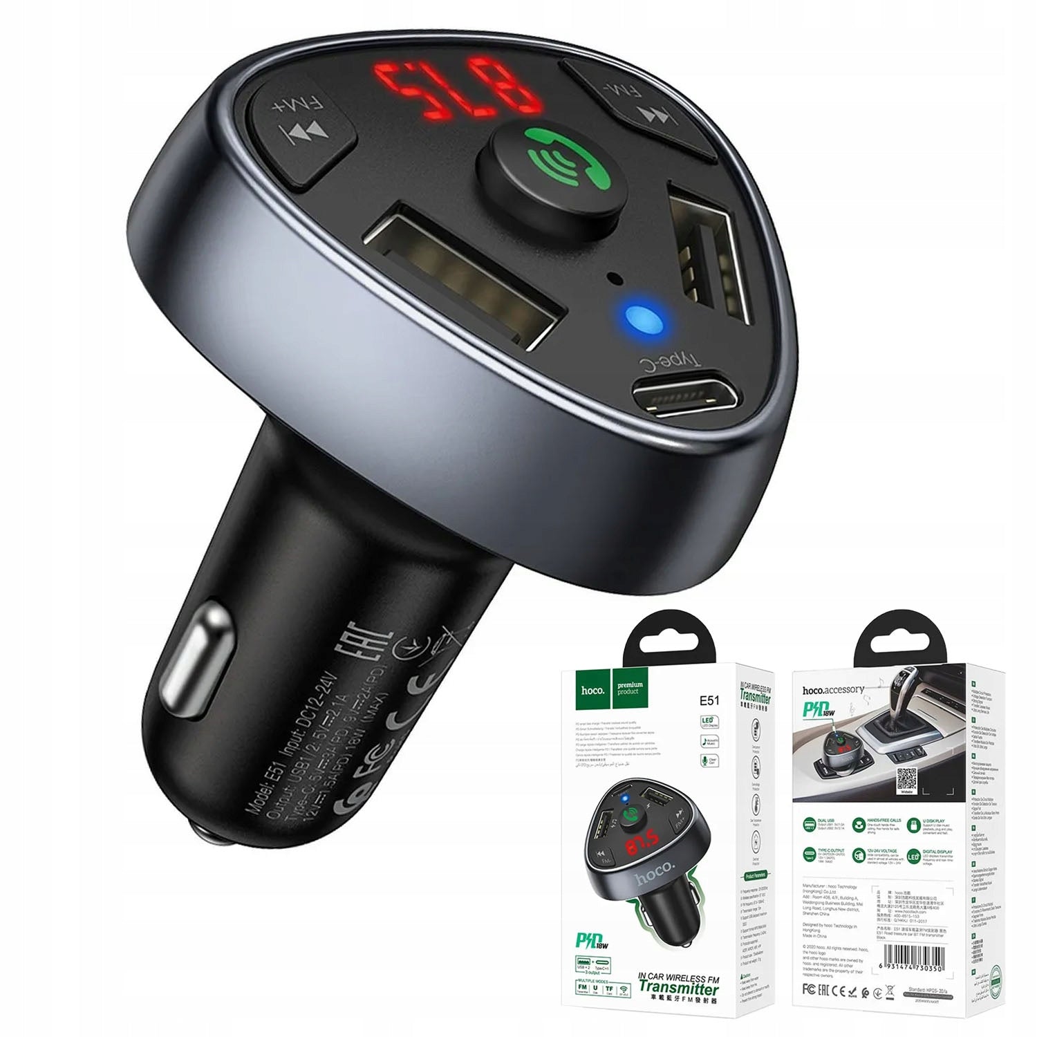 FM-Modulator für Auto Hoco E51 Road Treasure 